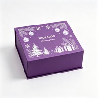 Boîte cadeau magnétique rigide en carton personnalisé, emballage de Noël, boîte cadeau personnalisée avec logo, boîte cadeau de Noël, boîte cosmétique magnétique