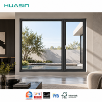 Fenêtre fixe en aluminium personnalisée Huasin pour usage extérieur, fenêtre en verre durable pour villas, projets résidentiels et commerciaux