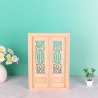 1:12 Model Furnitur Miniatur Rumah Boneka Kayu DIY Mainan Dekorasi Aksesoris Pintu Layar