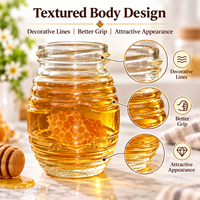 Botol Madu Kaca Bening Grosir Langsung dari Pabrik dengan Tutup Sekrup, untuk Selai, Acar & Saus Cabai, Tersedia Kustomisasi
