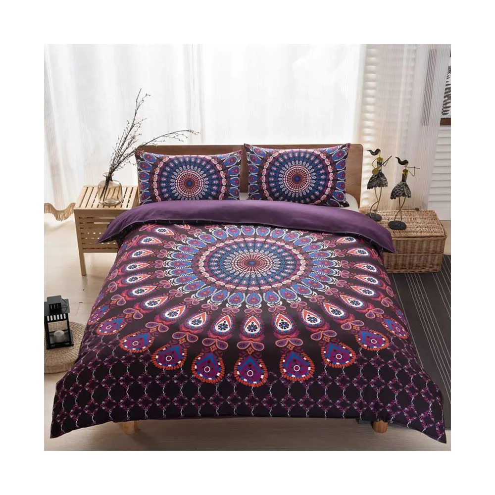 24 Hours Online Customizable Four Piece Turkey Purple Bedding Cover Sets