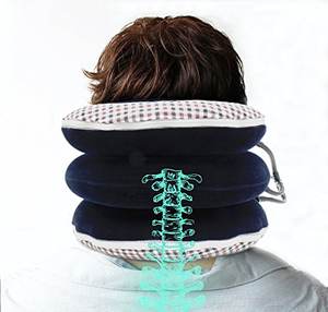 RUNDE Aufblasbare Halswirbelsäulen-Traktionsstütze mit Abnehmbarem Baumwollbezug zur Linderung von Nackenschmerzen - Product Image 5
