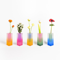 JERY moderne acrylique Vase dégradé de couleur décoration de la maison Art choses personnalisé plexiglas fleur Vase