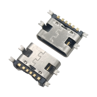 Connecteur de prise USB-C 24 C Alimentation uniquement 6 broches Montage en surface Angle droit Remplace USB4135-GF-A