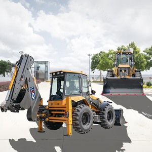 Matériel de terrassement de haute qualité, mini tracteur agricole 4x4 avec chargeur frontal et pelle rétrocaveuse à vendre - Product Image 1