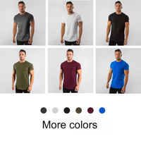T-shirt d'entraînement en coton tricoté uni, coupe classique |   T-shirt de sport et d'entraînement pour homme |   Haut de performance athlétique avec logo personnalisé