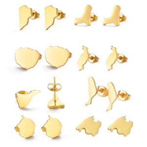 Kanarische Inseln Ohrstecker und <span class=keywords><strong>Mallorca</strong></span> El Hierro Karte Edelstahl Kanarischer Schmuck für Frauen und Mädchen # 008162 - Product Image 6