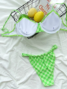 Traje de Baño Bikini Sexy de Dos Piezas Estilo Europeo Americano 2026, Color Sólido, para Mujer, Pedido Internacional, Ropa de Playa - Product Image 6