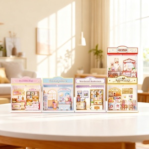 YD TOYS Maison de poupée miniature en bois éducative à assembler, thème boutique de rue, avec espace pour animaux, jouet DIY fait main CJW-71 - Product Image 2