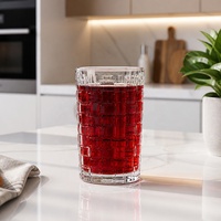 Verre à eau en verre de 340 ml avec motif de glaçons, verre blanc de haute qualité, vente en gros de verrerie, fournitures pour restaurants, verrerie pour hôtels, sans BPA