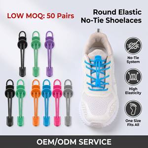 Cordones Elásticos Redondos Resistentes Sin Atar para Niños y Adultos, Sistema de Atado Rápido y Fácil con Cierre de Resorte y Clips de Cola, 120 cm - Product Image 1