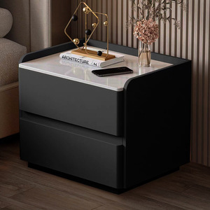 Advanced Wireless Charging Bedside Table LED Light New <strong>Smart</strong> Multifunctional Storage Cabinet Luxury Leather Bedroom Hotels - Product Image 3