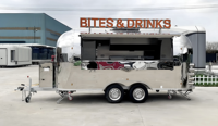 Remolque Bar de Ceviche con Exhibidor Refrigerado y Estación de Limones para Eventos en la Playa y Festivales de Comida Latina, Servicio de Mariscos Frescos