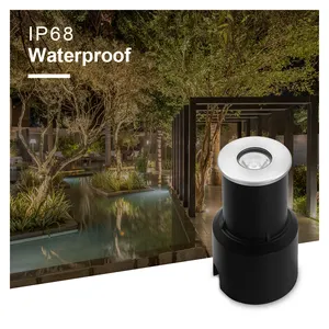 Luz impermeable IP68 tipo enterrado 12V 1W 3W Mini Led lámpara de piscina empotrada LED punto subacuático luz subterránea