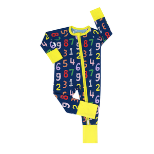 <span class=keywords><strong>Pijama</strong></span> de bambú con patrón de pelele para recién nacido, con cremallera bidireccional, cuello redondo, tejido de punto, ropa de dormir, pelele, body para bebé, bajo MOQ, ODM - Product Image 1