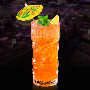 Vente en gros de tasses en verre à cocktail Tiki personnalisées sans plomb pour boissons et vin Tasses Tiki de bar Grimace Livraison directe - Product Image 4