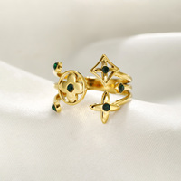 Hexagone géométrique plaqué or Shell Stone trèfle à quatre feuilles plus Classic Jewelry Ring Toe Stainless Steel Lady Rings