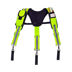 Bretelles de charpentier de sécurité réfléchissantes ODM personnalisables avec sac de ceinture à outils en PU pour le travail et la sécurité - Product Image 1