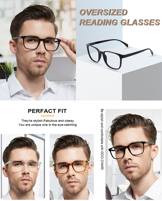 Wholesale Mens Rectangular Plastic Eyeglass Frames Spring Hinge Business Reading Glasses Frame
