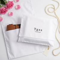 Pochette à bijoux en coton musulman de luxe minimaliste, sac d'emballage pour bijoux avec bouton pression personnalisé et logo pour bague, collier, montre