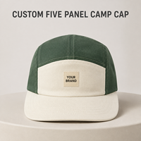 Casquette de camping personnalisée à cinq panneaux en toile de coton, style streetwear, avec patch brodé et fermeture ajustable