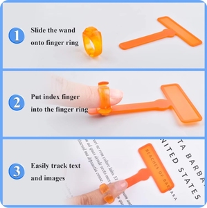 Herramientas para la Dislexia para Niños, Tiras de Lectura Guiadas por el Dedo con Anillos para los Dedos, Marcadores de Lectura con Resaltador - Product Image 2