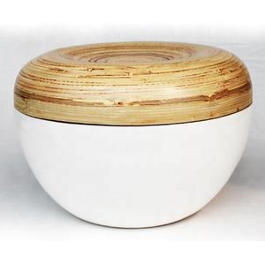 Venta al por mayor de Vietnam, caja de laca de bambú redonda ecológica, caja de manualidades duradera con diseño de artesanía elegante - Product Image 5