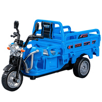 Tricycle en plastique simulé de moto à trois roues, véhicule de transport, modèle de voiture moulé sous pression pour véhicules jouets pour garçons