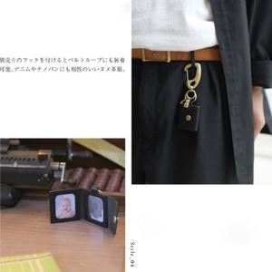 Eco-friendly Leatherette Photo Album Keychain Portable Pocket Photo Book <b>Key</b> <b>Ring</b> for Students & Couples - Product Image 4
