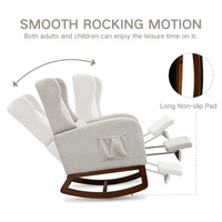 Fauteuil à bascule moderne à dossier haut, rembourré, confortable, pour chambre d'enfant, salon ou chambre à coucher