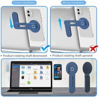 Support magnétique rotatif à 360° en alliage d'aluminium pour tablette et ordinateur portable avec autocollant en métal offert