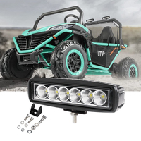 Lampu Led mobil Off road, cahaya Bar Led ramping 4x4 dengan braket baja 18W 12V 24V, lampu kerja Led untuk Jeep traktor UTV ATV otomatis