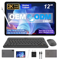 Tablet Android de 12 Pulgadas T615, 6GB RAM, 128GB ROM, 4G LTE, Doble SIM, GPS, Pantalla Táctil 2K Incell con Lápiz Óptico, Fabricante OEM ODM