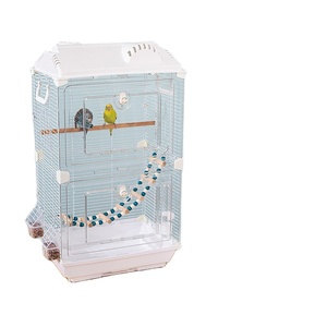 Sıcak satış Modern kolay temiz lüks <span class=keywords><strong>2</strong></span> katmanlar büyük kapasiteli akrilik taşınabilir papağan kuş kafesi ile çok aksesuarları - Product Image 6