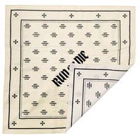 Écharpe YCH personnalisable, 100% coton, bandana, design de logo personnalisé, impression numérique, ourlet surpiqué, pour usage sportif masculin