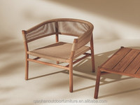 Mobilier d'extérieur en osier, chaise de loisirs, cadre en Aluminium, couleur bois, piscine, plage, bistrot français, chaises en rotin