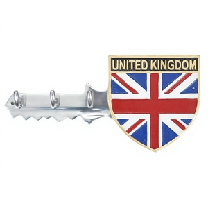 Crochet mural clé drapeau britannique avec 3 supports vente chaude bureau décoration de la maison crochets et Rails muraux crochet en métal pour chiffons et clés - Product Image 1
