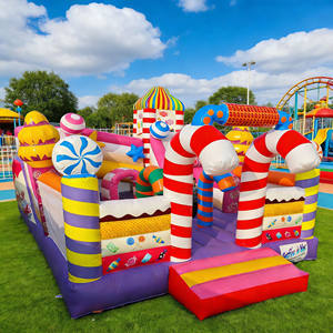 Château gonflable Candy Play Land avec toboggan pour enfants, en PVC, avec souffleur - Product Image 2