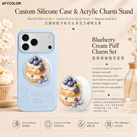 Support de téléphone magnétique pliable en acrylique imprimé sur mesure de luxe avec béquille et coque en silicone doux au toucher pour iPhone 18 17