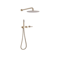 Ensemble mitigeur de douche moderne Ensemble de robinet de douche dissimulé en laiton Ensemble de douche rond à double poignée Système de douche de salle de bains à effet de pluie