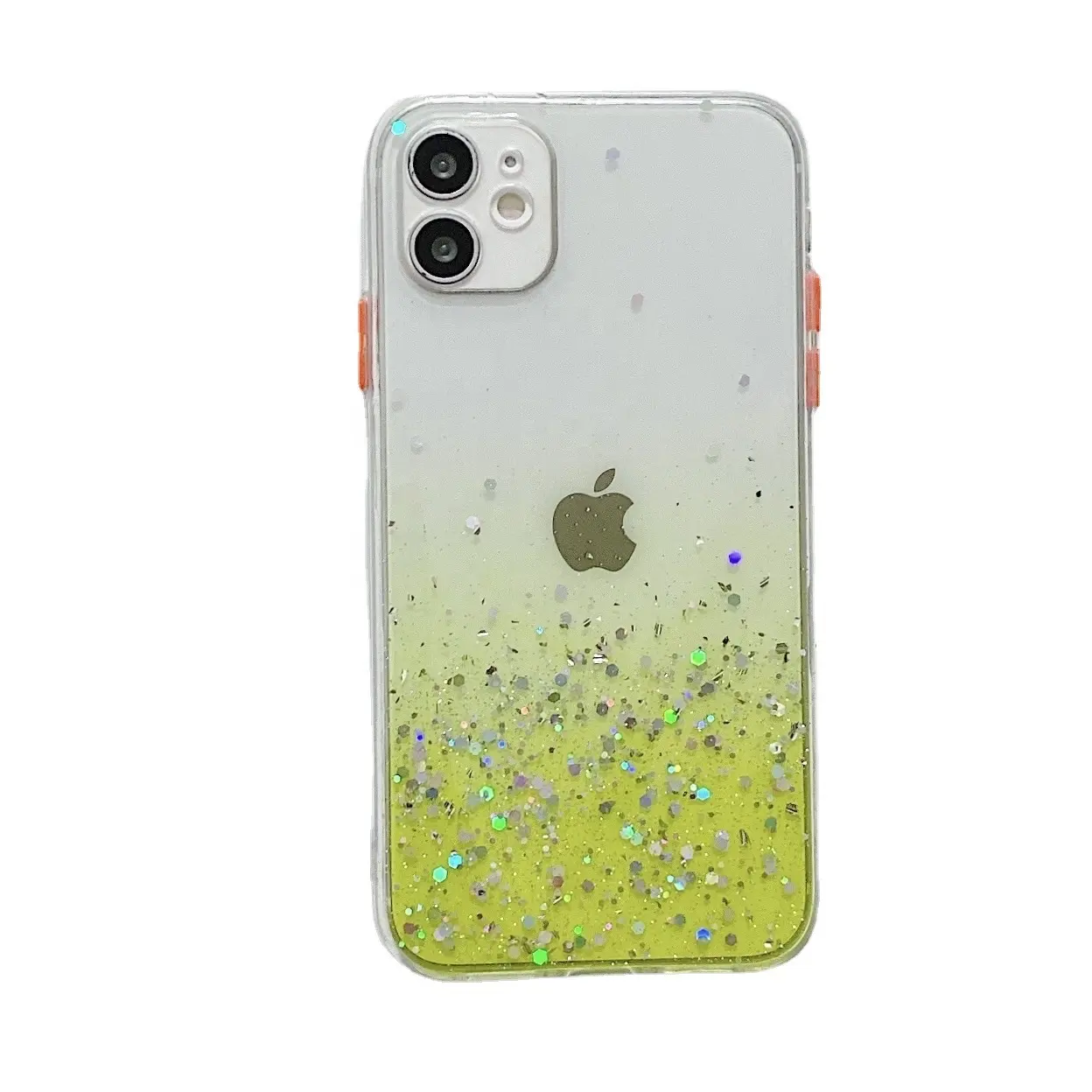 Epoxy Eye Protection Phone Case Contrast Color Button Flash Powder Sequins Two-in-one Color Edge for iPhone 13/12/11/XR