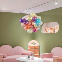 Lustre à bulles en verre doré, luminaire suspendu en forme de ballon, LED à intensité variable, moderne et luxueux pour chambre à coucher, salle à manger, bar, restaurant