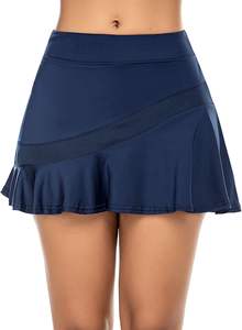 Rok lipit atletik musim panas wanita, Rok lipit ringan bersaku bisa disesuaikan untuk latihan lari, pakaian tenis nama tim OEM - Product Image 3