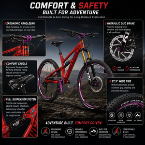 Bicicleta <span class=keywords><strong>de</strong></span> Montaña <span class=keywords><strong>de</strong></span> Suspensión <span class=keywords><strong>Completa</strong></span> <span class=keywords><strong>de</strong></span> Aleación <span class=keywords><strong>de</strong></span> Aluminio <span class=keywords><strong>de</strong></span> 27.5 Pulgadas, 10 Velocidades, Cola Suave, Frenos <span class=keywords><strong>de</strong></span> Disco Hidráulicos para Descenso - Product Image 3
