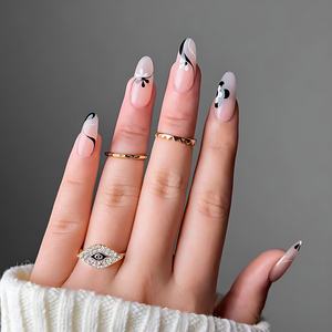 Vente en Gros de Motifs Floraux Design Moyen Amande Coloré <span class=keywords><strong>Pastel</strong></span> Français Conseils Appuyez sur les Ongles - Product Image 1