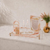 Jüdisches Judaica-Geschenk: Lucite-Aquarellblumen-Tzedakah-Box, transparente Acryl-Spendenbox, hebräische Spendenbox zur Geldsammlung