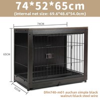 Nichoir pour chien robuste et extra large en bois, style vintage, avec cage pour animaux de compagnie, mobilier et plateau en plastique amovible