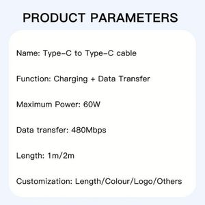 1M 2M 60W Braided Charger <b>Cable</b> <b>Type</b> <b>c</b> to <b>Type</b> <b>C</b> for Phone 15 16 Fast <b>Charging</b> Data <b>Cable</b> for Phone 15 Pro Max USB-<b>C</b> <b>Cable</b> - Product Image 5