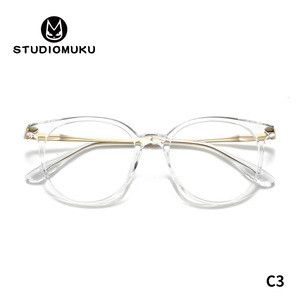 แว่นตา <span class=keywords><strong>Muku</strong></span> ทรงกลมทันสมัย ทรงวงรีเต็มกรอบ สำหรับสายตาสั้น พร้อมเลนส์ PC เหมาะสำหรับทุกเพศทุกวัย รูปหน้าทรงวงรี - Product Image 3