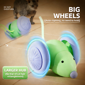 Jouet pour <span class=keywords><strong>chat</strong></span> électrique automatique classique, souris interactive avec queue LED mobile, évitement d'obstacles, rechargeable, auto-jeu, utilisation <span class=keywords><strong>en</strong></span> intérieur - Product Image 3